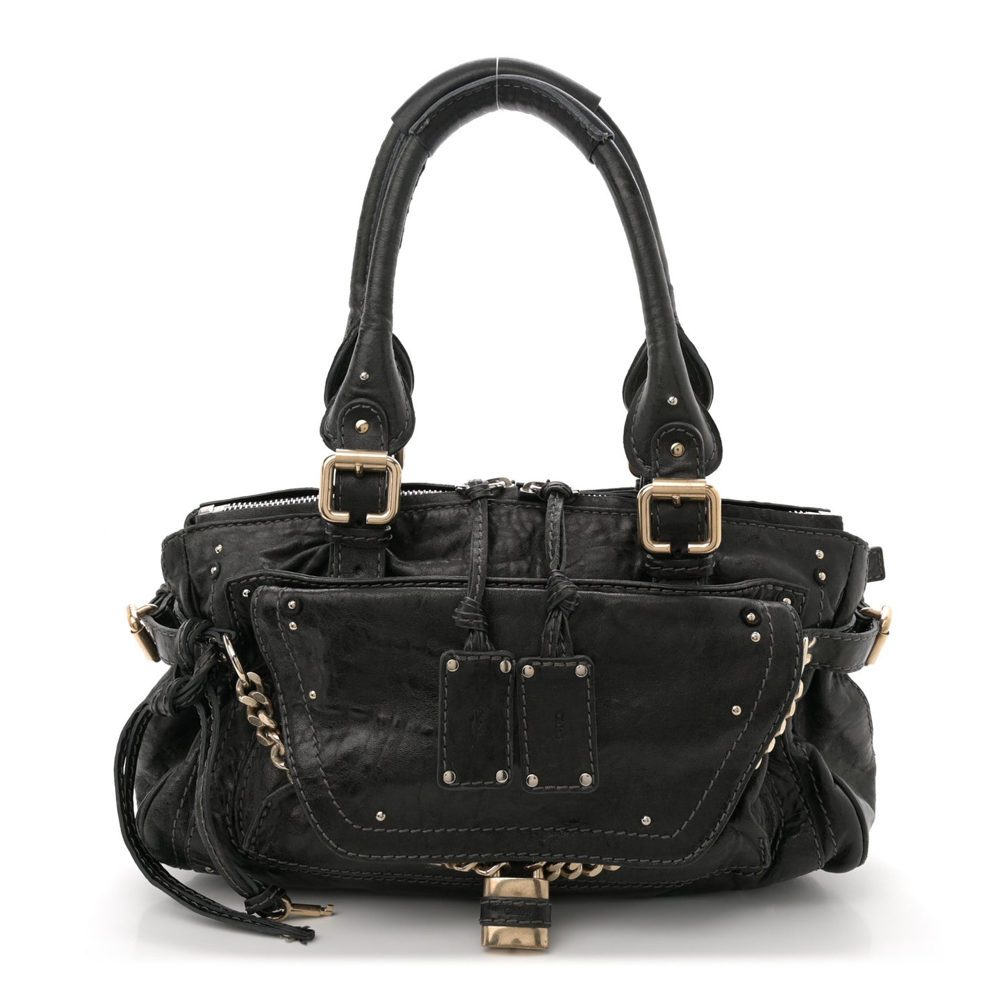 Calfskin Medium Paddington Capsule Satchel Bleu