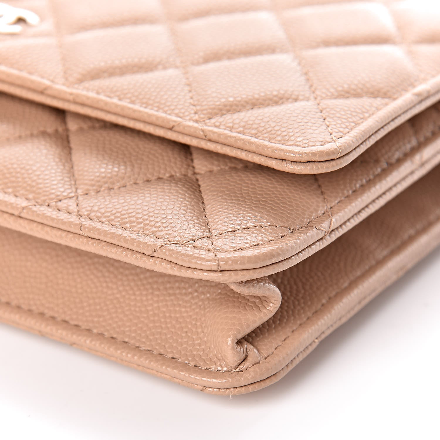 Chanel Caviar Quilted Wallet On Chain WOC Beige 11 of 12