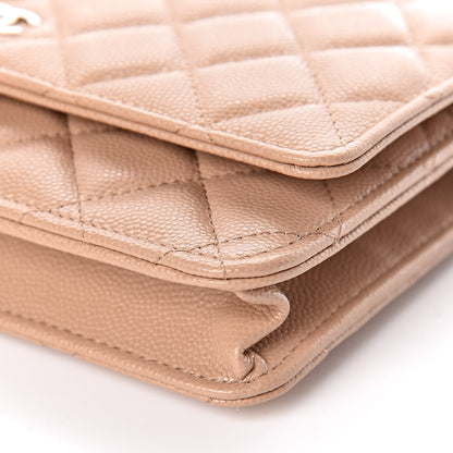 Chanel Caviar Quilted Wallet On Chain WOC Beige 11 of 12