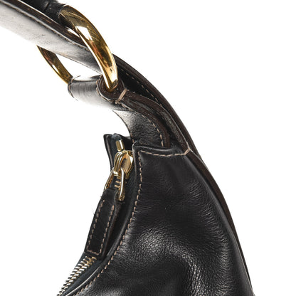 Gucci Calfskin Medium Horsebit Chain Hobo Navy 11 of 12