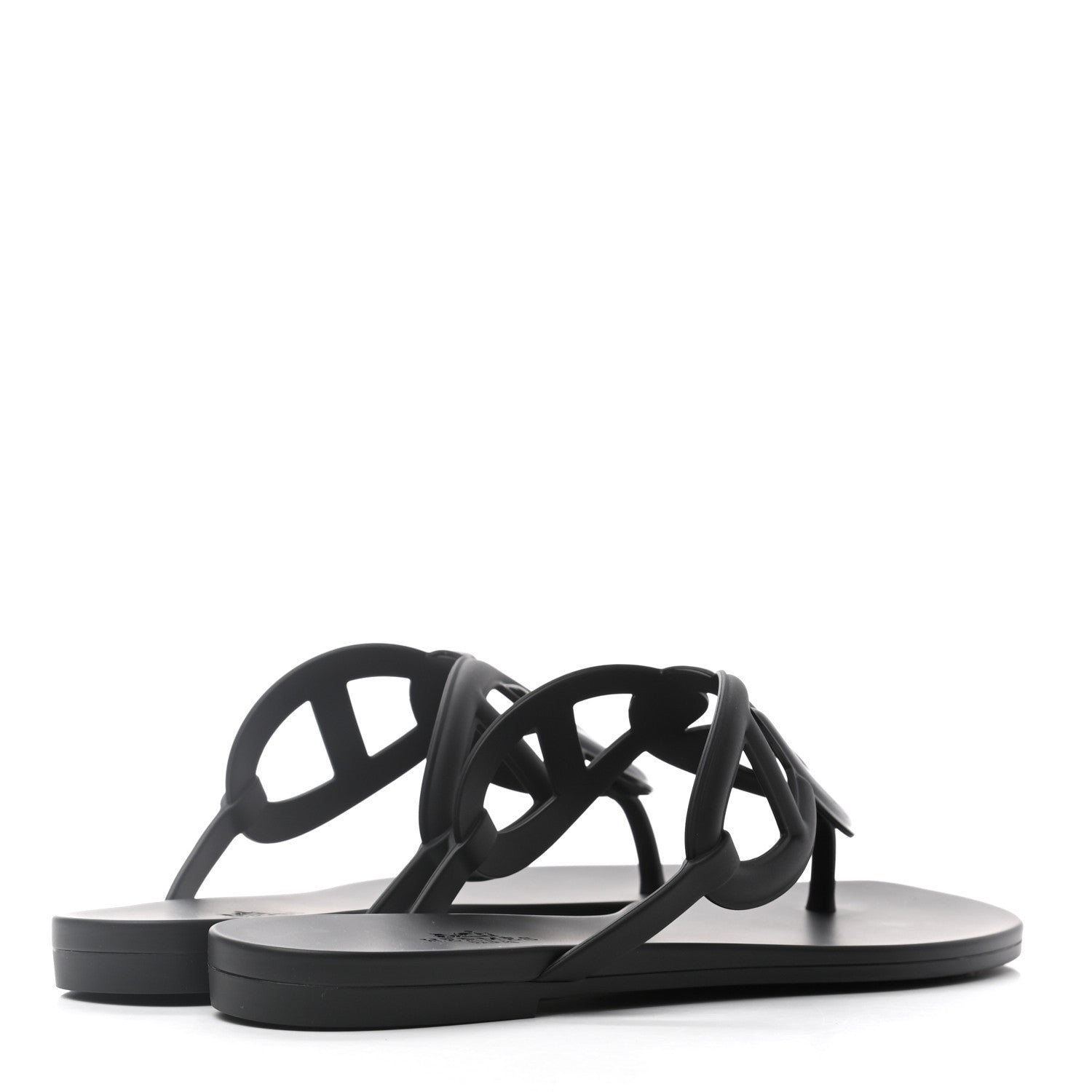 Hermes Nappa Womens Beach Sandals 38 Black 4 of 7