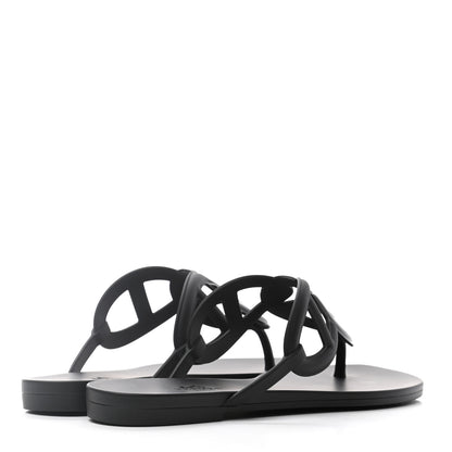 Hermes Nappa Womens Beach Sandals 38 Black 4 of 7