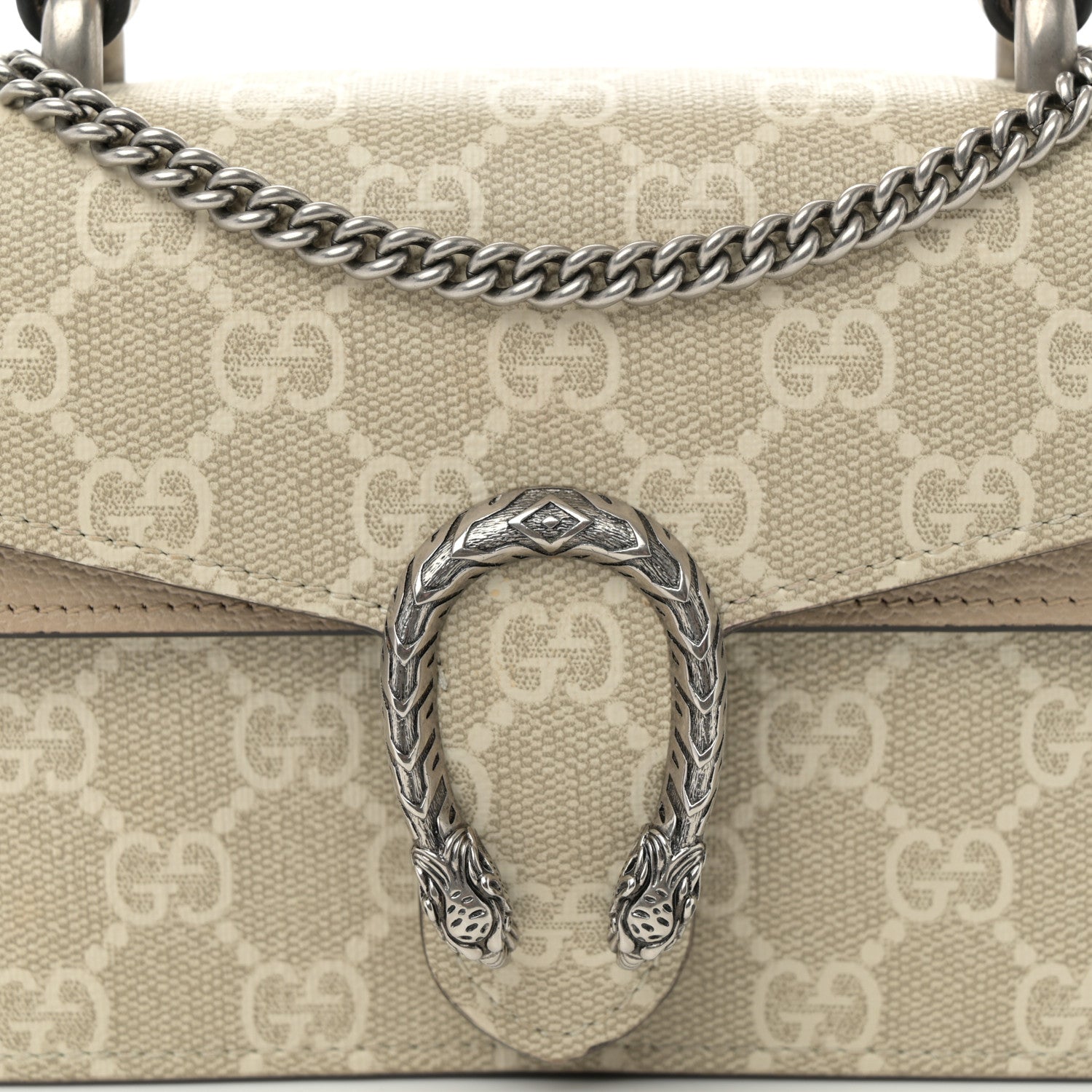 Gucci GG Supreme Monogram Mini Dionysus Top Handle Bag Beige Mystic White Oatmeal 8 of 12