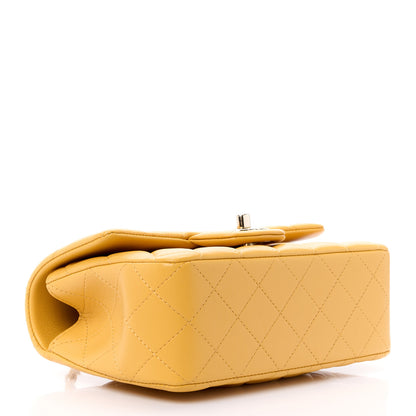 Chanel Lambskin Quilted Mini Top Handle Rectangular Flap Yellow 4 of 12