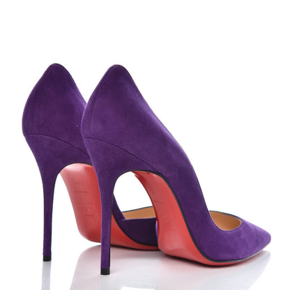 Christian Louboutin Veau Velour Iriza 100 Pumps 39.5 Violet 4 of 9
