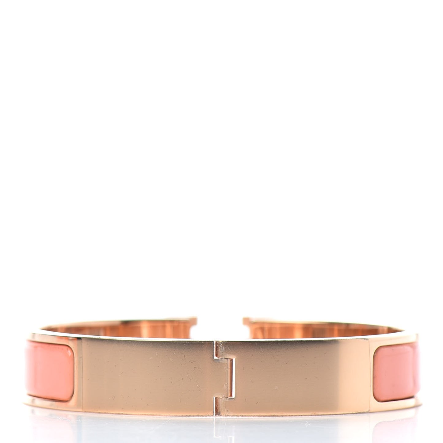 Narrow Enamel Clic Clac H Bracelet GM Rose Florida