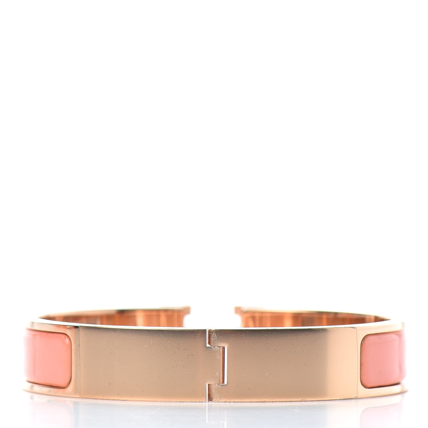 Hermes Narrow Enamel Clic Clac H Bracelet GM Rose Florida 3 of 4