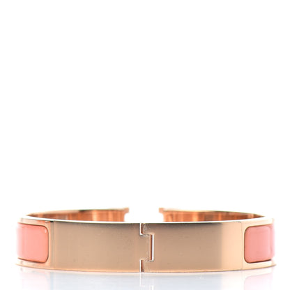 Hermes Narrow Enamel Clic Clac H Bracelet GM Rose Florida 3 of 4