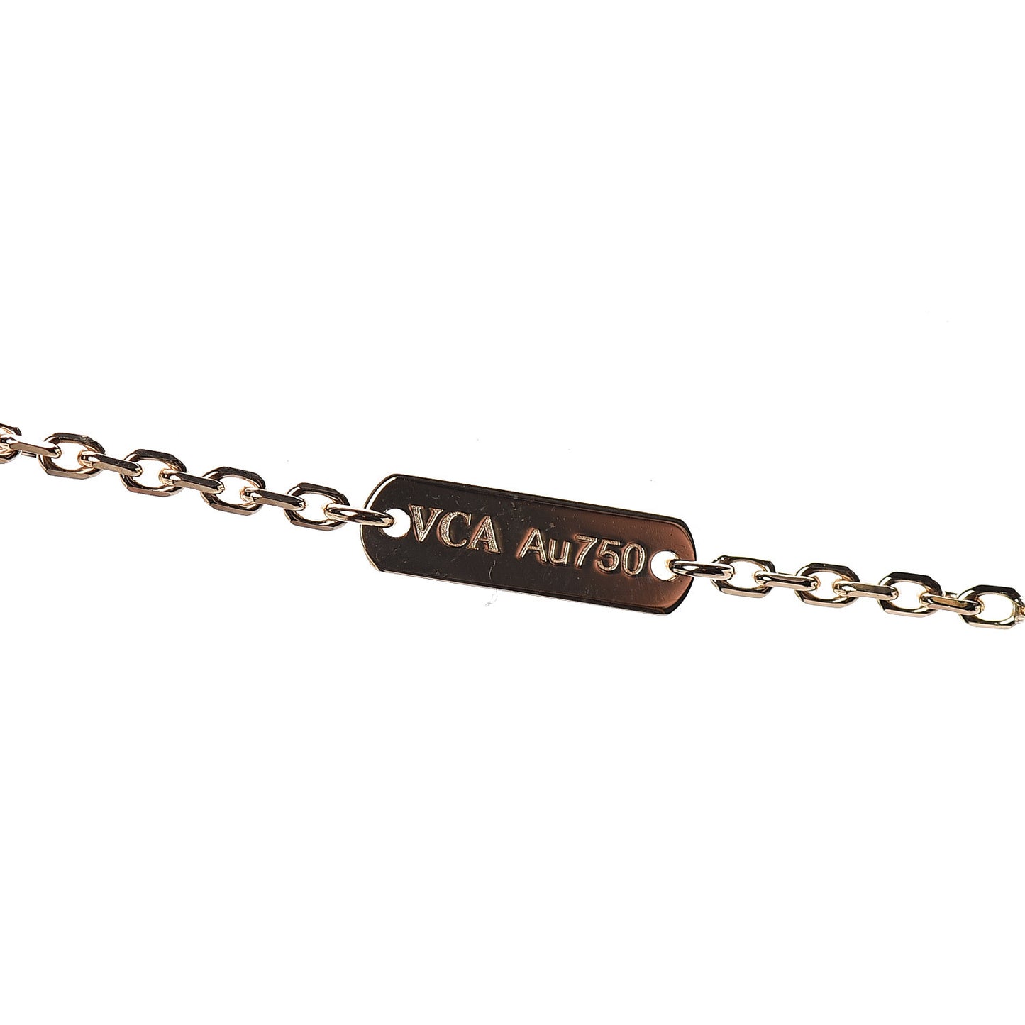 18K Yellow Gold Guilloche Vintage Alhambra Pendant Necklace