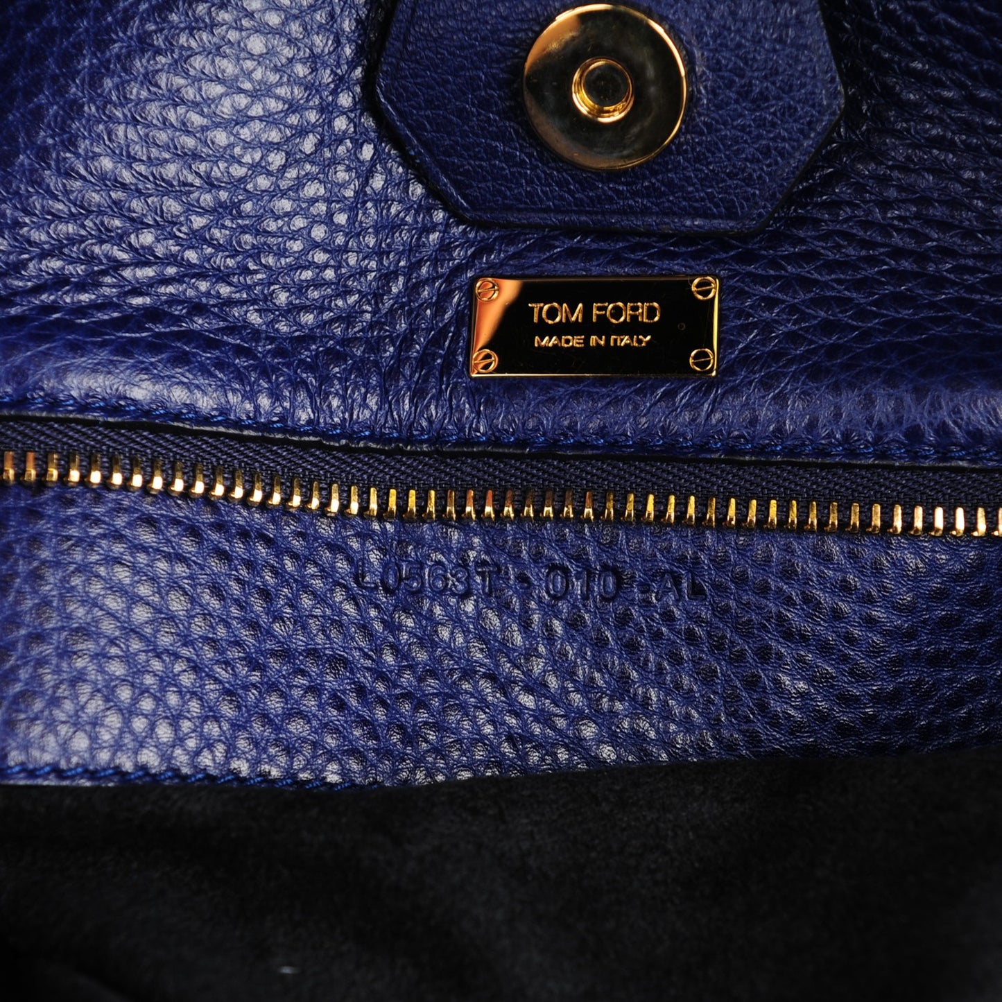 Grained Calfskin Alix Padlock Zip Tote Cobalt