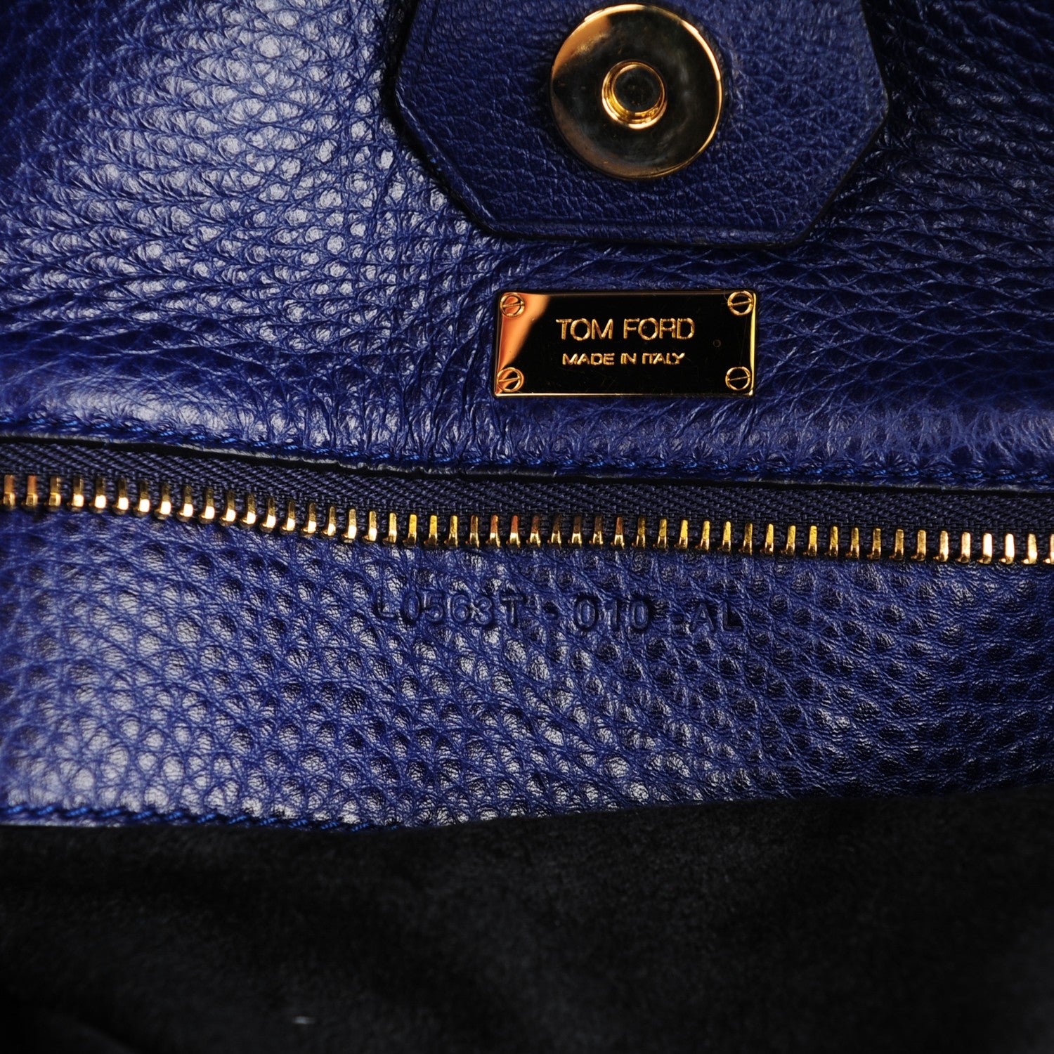 Tom Ford Grained Calfskin Alix Padlock Zip Tote Cobalt 7 of 8