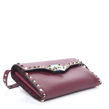 Valentino Garavani Pebbled Calfskin Medium Rockstud Flip Lock Crossbody Bag Vinaccia 4 of 10