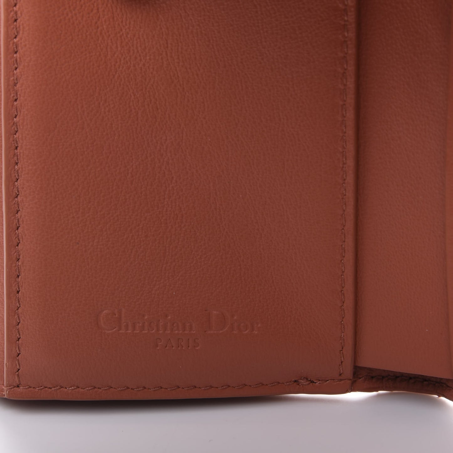 Patent Cannage Lady Dior Lotus Wallet Dark Coral