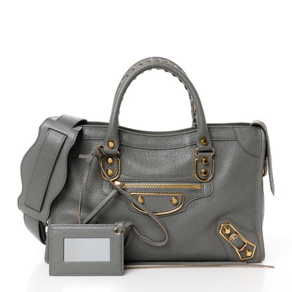 Balenciaga Chevre Gold Metallic Edge Hardware S City Gris Acier 3 of 11