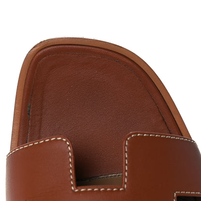 Hermes Box Calfskin Oran Sandals 40 Gold 14 of 23