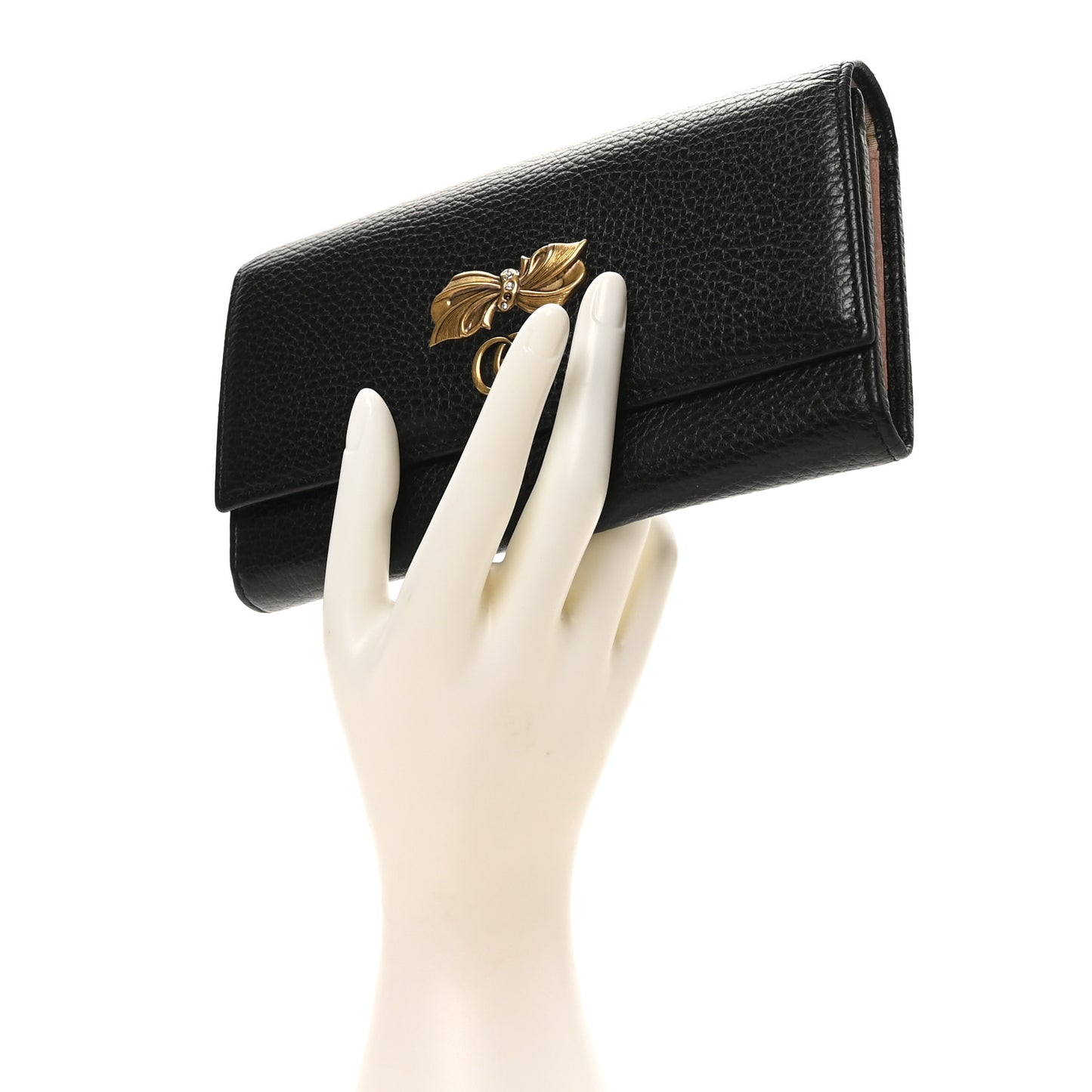Calfskin Garden Continental Wallet Black