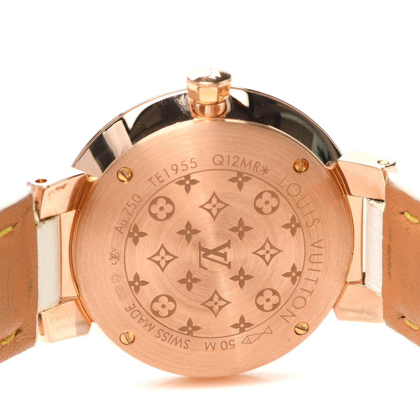 18K Pink Gold Alligator Diamond 28mm Tambour Quartz Watch
