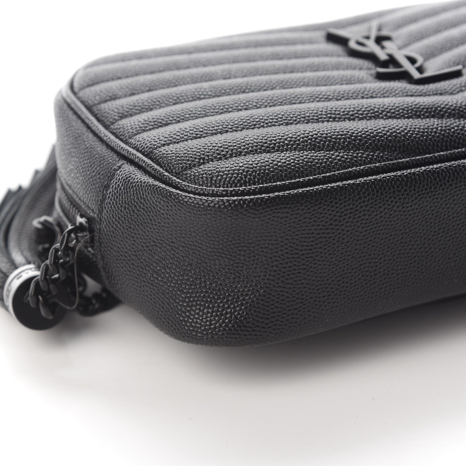 Saint Laurent Grain De Poudre Matelasse Monogram Mini Lou Camera Bag Black 7 of 8