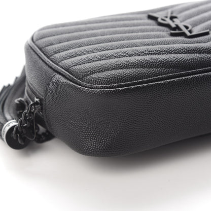 Saint Laurent Grain De Poudre Matelasse Monogram Mini Lou Camera Bag Black 7 of 8