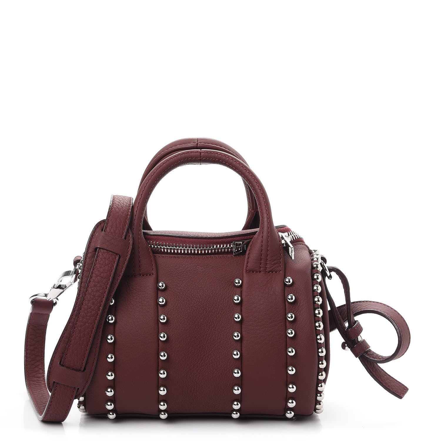 Alexander Wang Calfskin Studded Mini Rockie Matte Beet Rodium Hardware 1 of 10