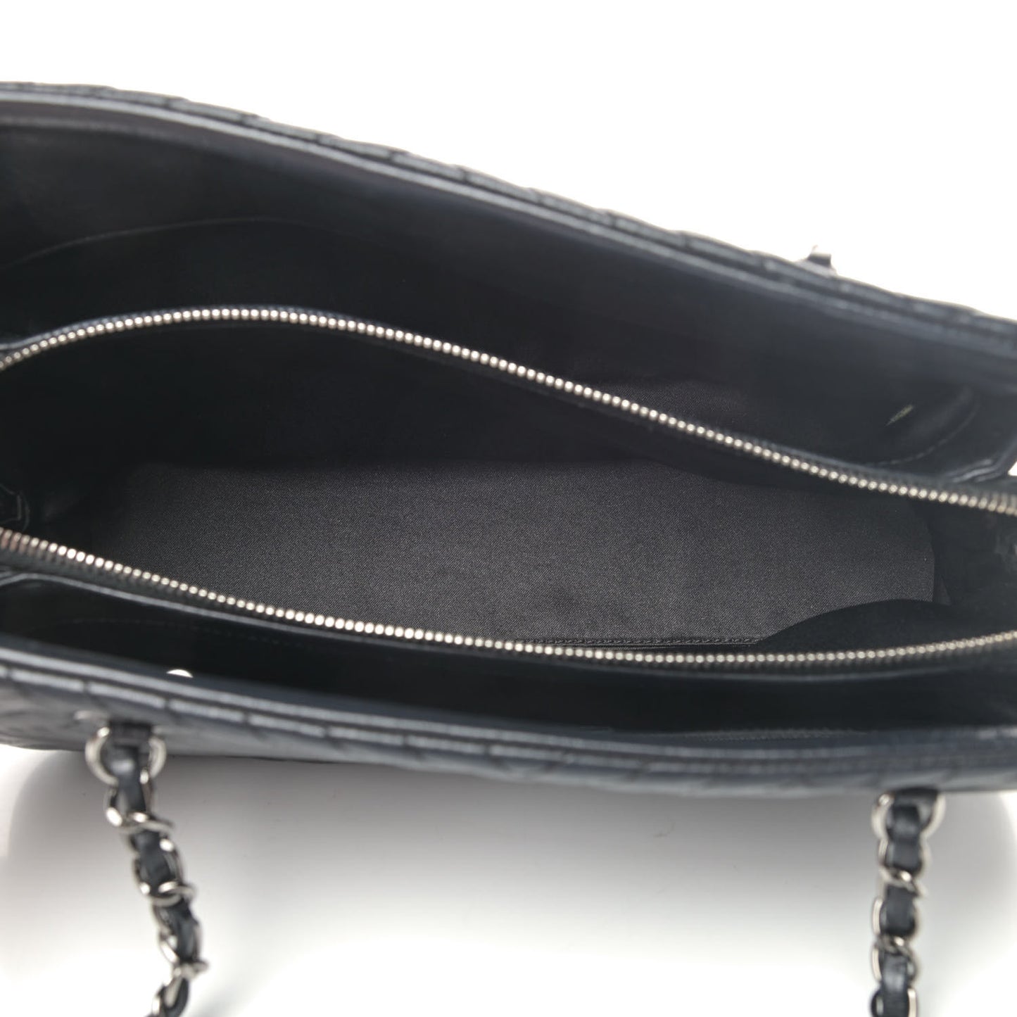 Lambskin Quilted CC Crossing Shopping Tote Black