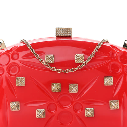 Valentino Garavani Acrylic Rockstud Minaudiere Clutch Red 7 of 9