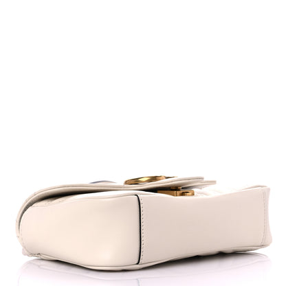 Gucci Calfskin Matelasse Mini GG Marmont Shoulder Bag White 4 of 12