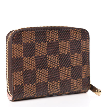 Louis Vuitton Damier Ebene Zippy Coin Purse Rose Ballerine 3 of 7