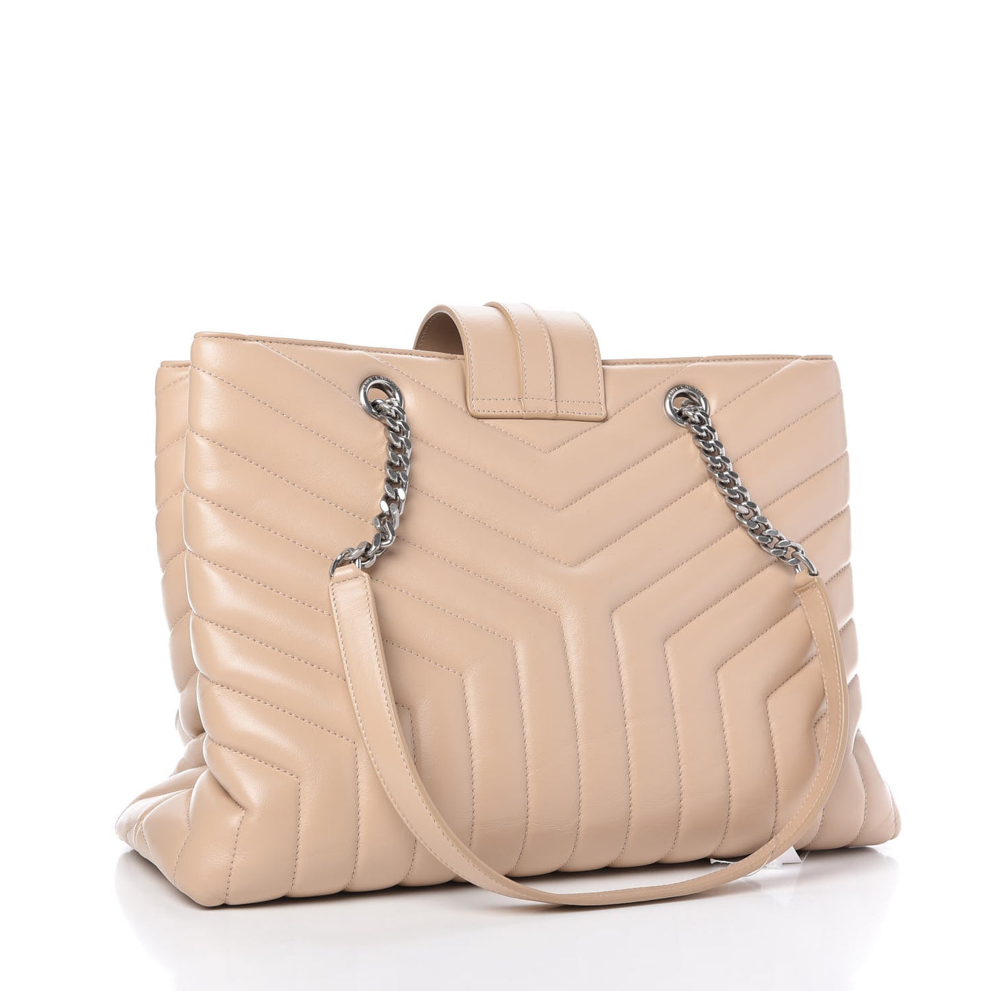 Calfskin Y Quilted Monogram Large Loulou Shopper Nude Powder
