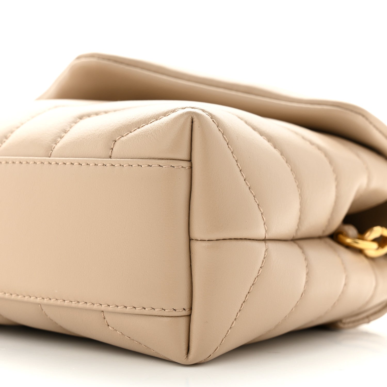 Saint Laurent Calfskin Y Quilted Monogram Toy Loulou Crossbody Bag Dark Beige 10 of 11