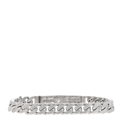 Hermes 18K White Gold Diamond TPM Kelly Gourmette Bracelet 2 of 4