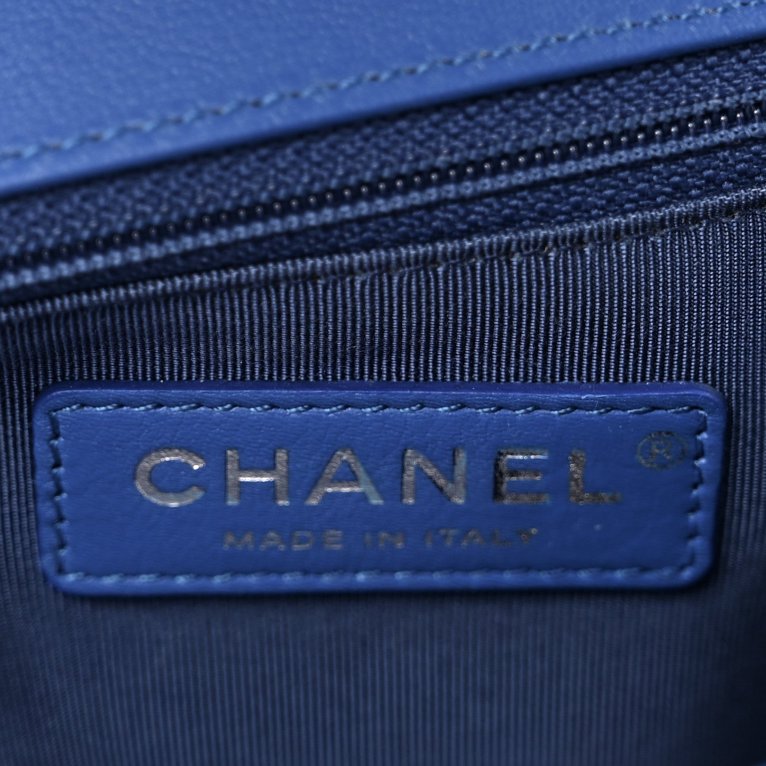 Chanel Lambskin Chevron Quilted New Medium Boy Flap Bright Blue 6 of 15