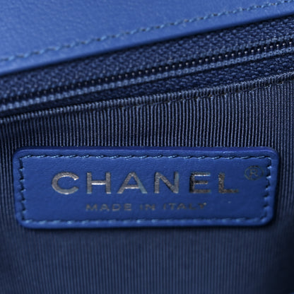 Chanel Lambskin Chevron Quilted New Medium Boy Flap Bright Blue 6 of 15