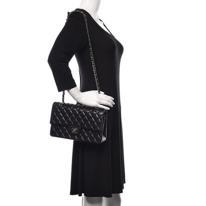 Chanel Lambskin Quilted Medium Double Flap Black 2 of 13