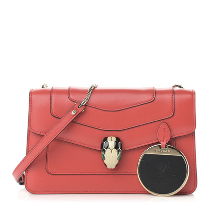 Bulgari Calfskin Serpenti Forever Shoulder Bag Coral 1 of 15