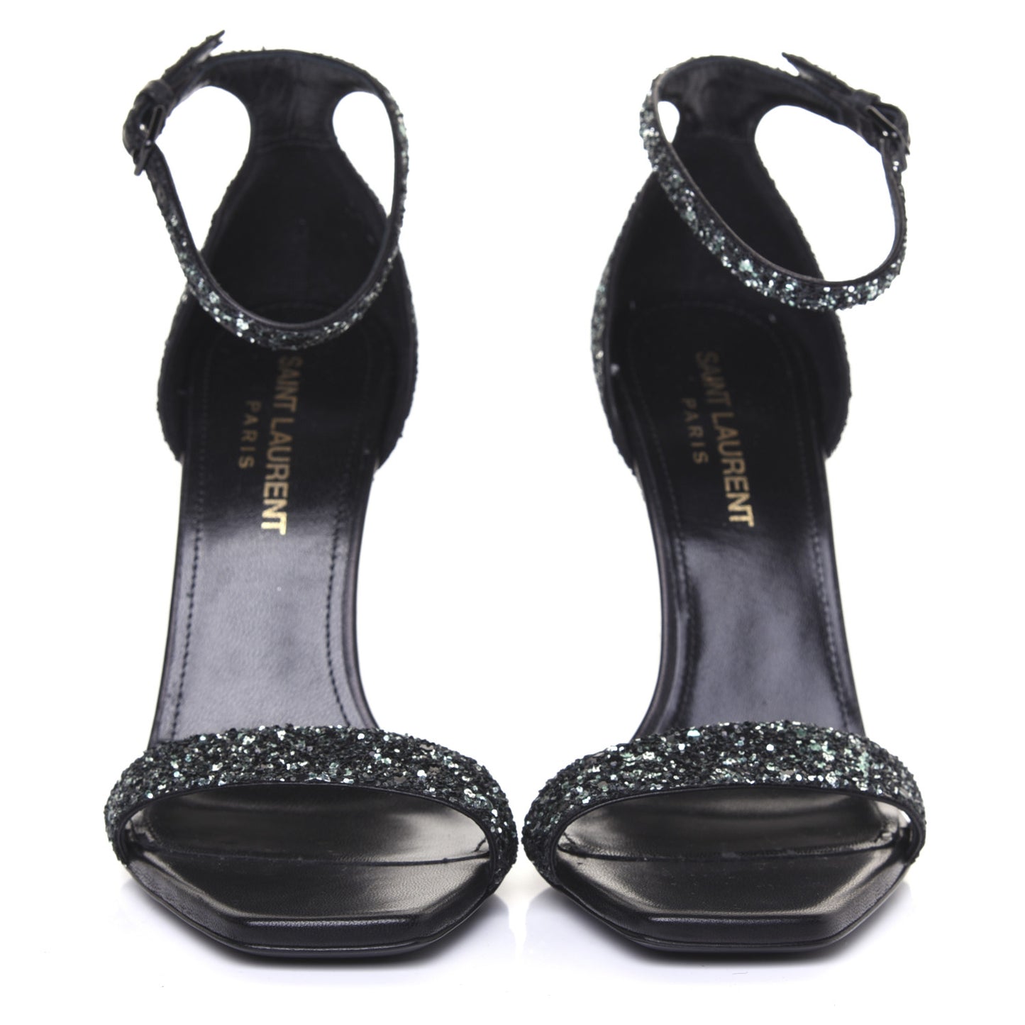 Glitter Amber 105 Ankle Strap Sandals 35.5 Black