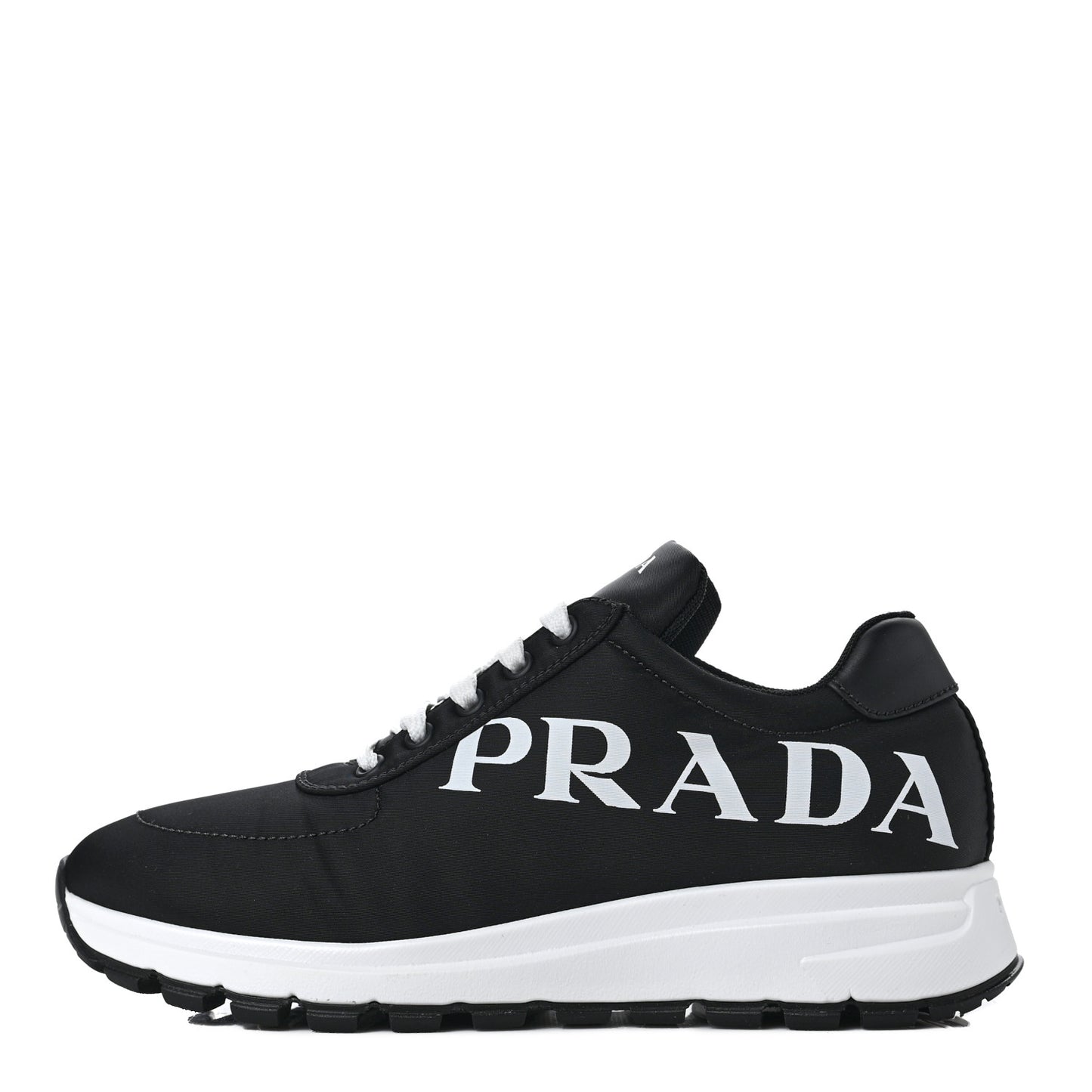 Nylon Gabardine Logo Sneakers 39 Black White