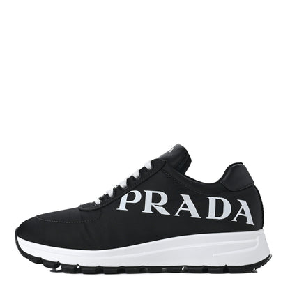 Prada Nylon Gabardine Logo Sneakers 39 Black White 1 of 10