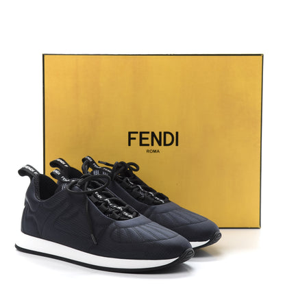 Fendi Nylon Womens Ffreedom Sneakers 36 Blue Scuro Black White 10 of 10