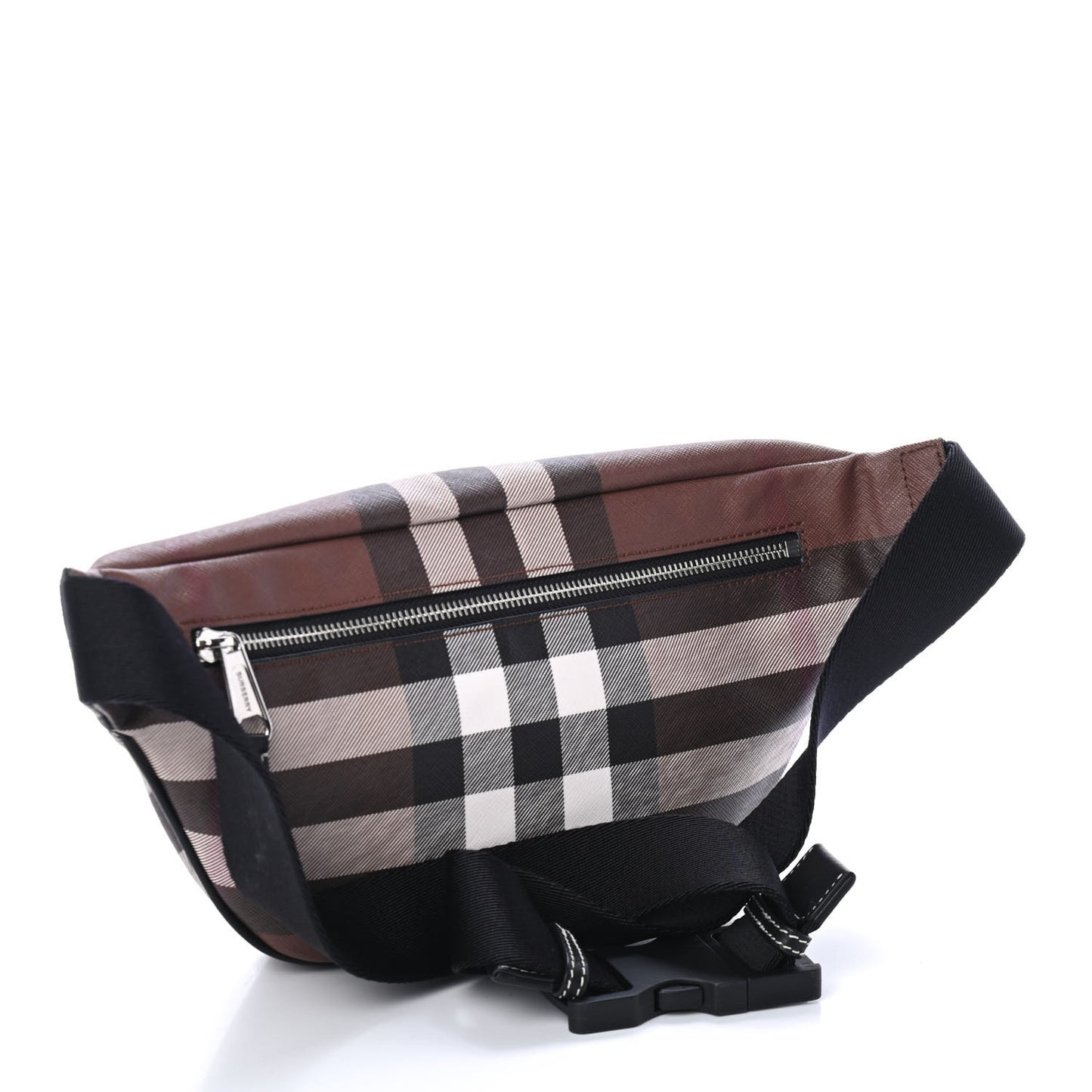 E-canvas Check Bum Bag Dark Birch Brown