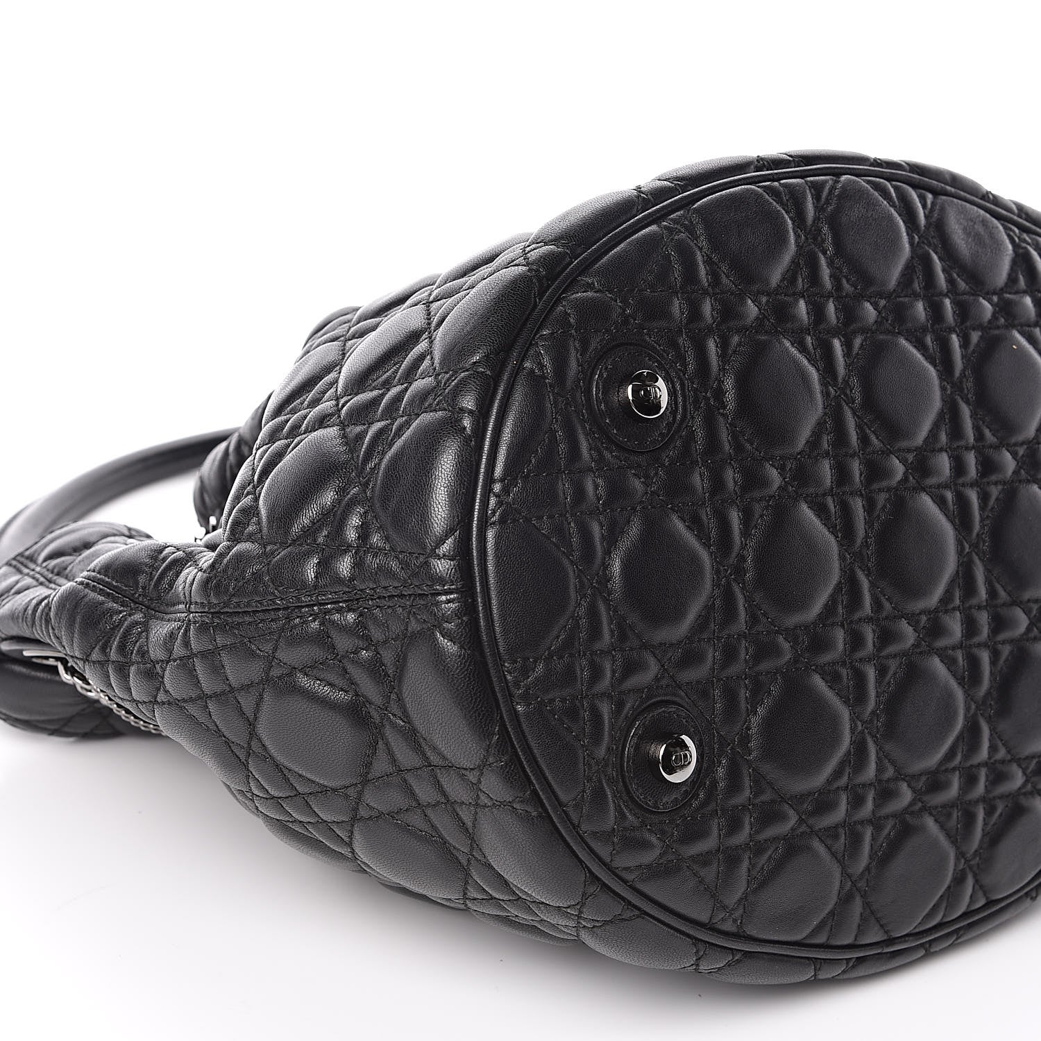 Christian Dior Lambskin Cannage Chri Chri Drawstring Bag Black 8 of 10