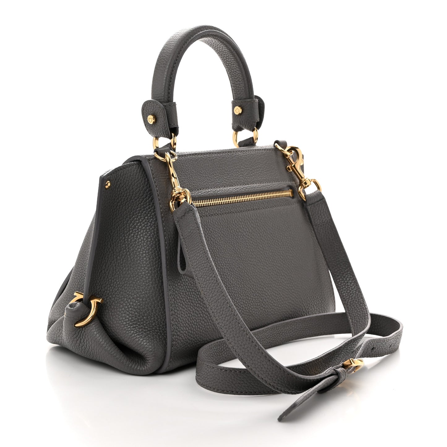 Grained Calfskin Sofia Satchel Urban Grey