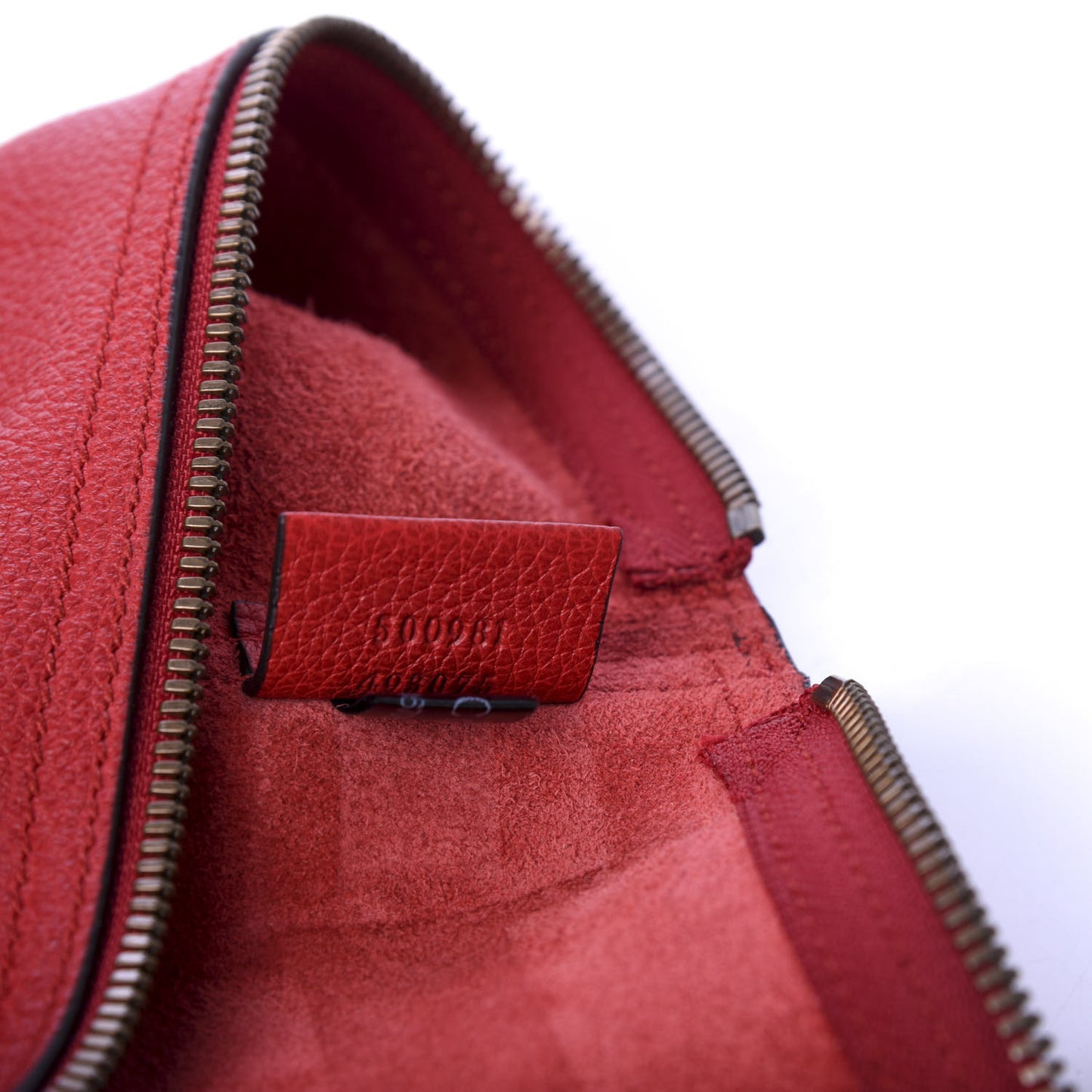 Pebbled Calfskin Medium Logo Portfolio Clutch Hibiscus Red