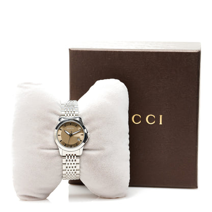 Gucci Stainless Steel 27mm G-Timeless Quartz Watch Brown 7 of 7