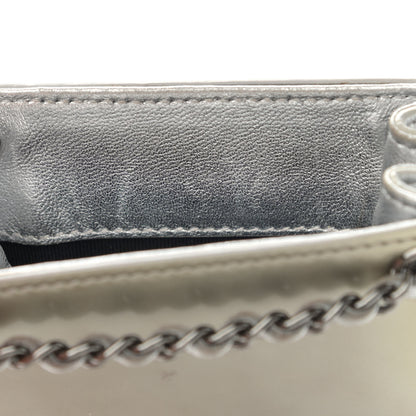Chanel Metallic Patent Crossbody CC Phone Holder Silver 11 of 12