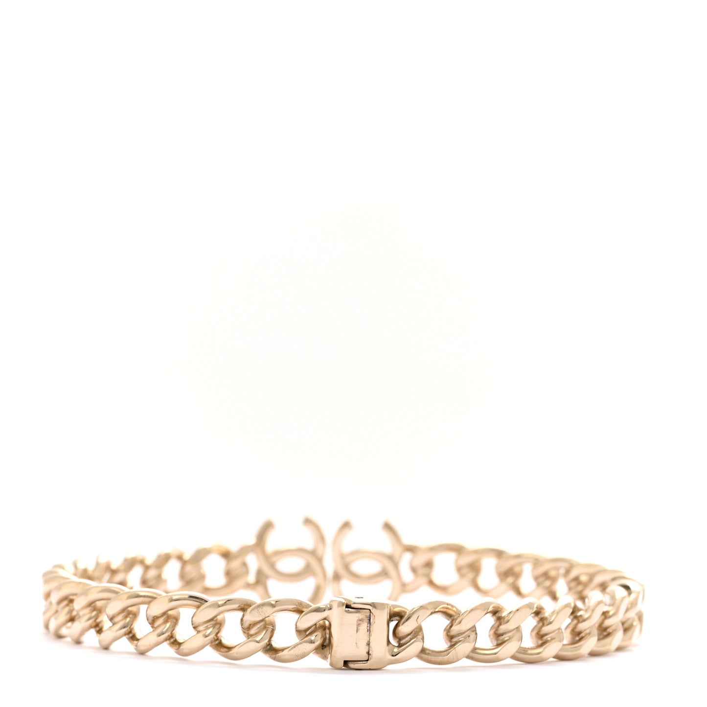 Metal CC Chain Link Choker Necklace M  Gold