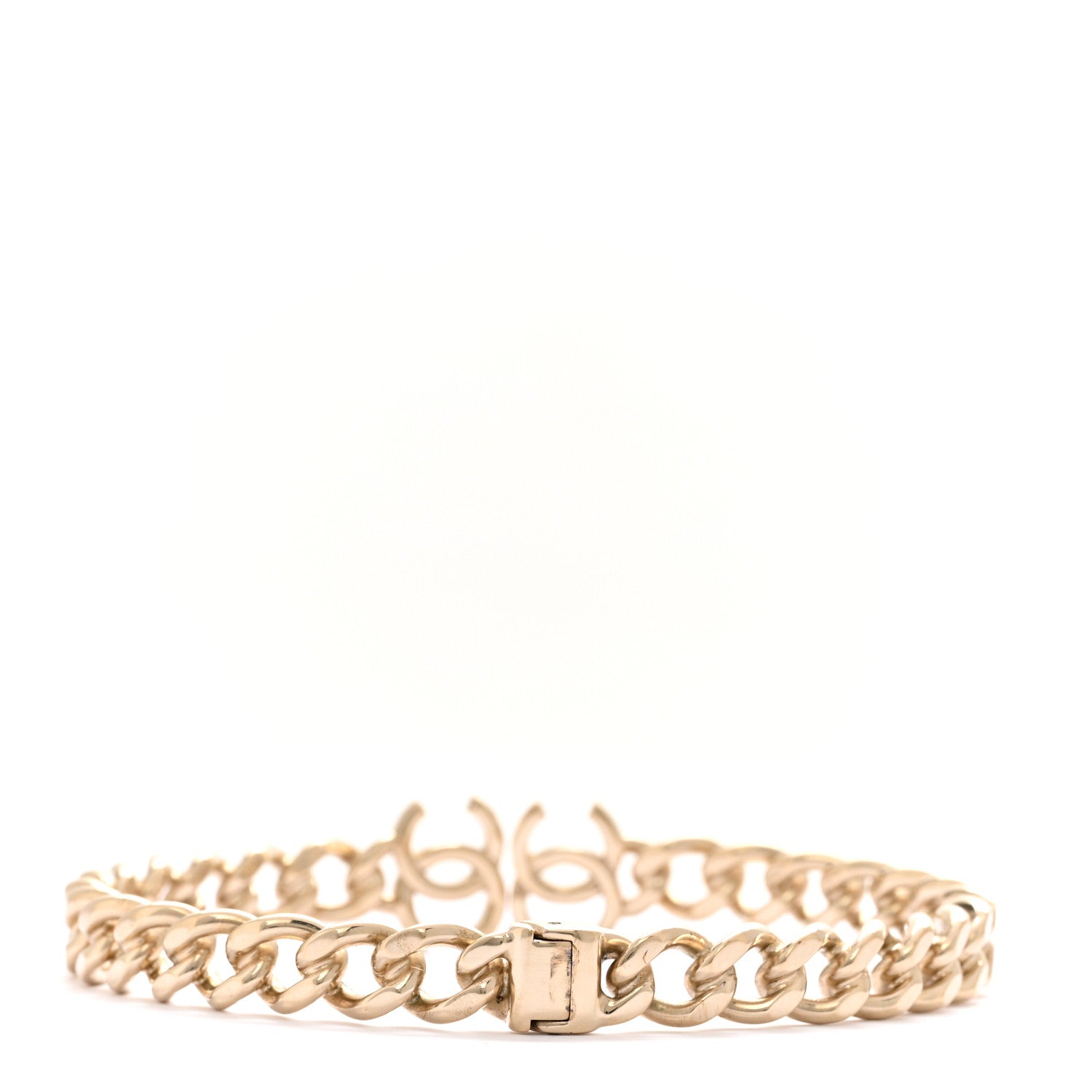 Chanel Metal CC Chain Link Choker Necklace M  Gold 3 of 7