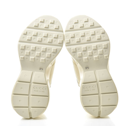 Gucci Calfskin Logo Womens Rhyton Sneakers 37.5 Ivory 5 of 8