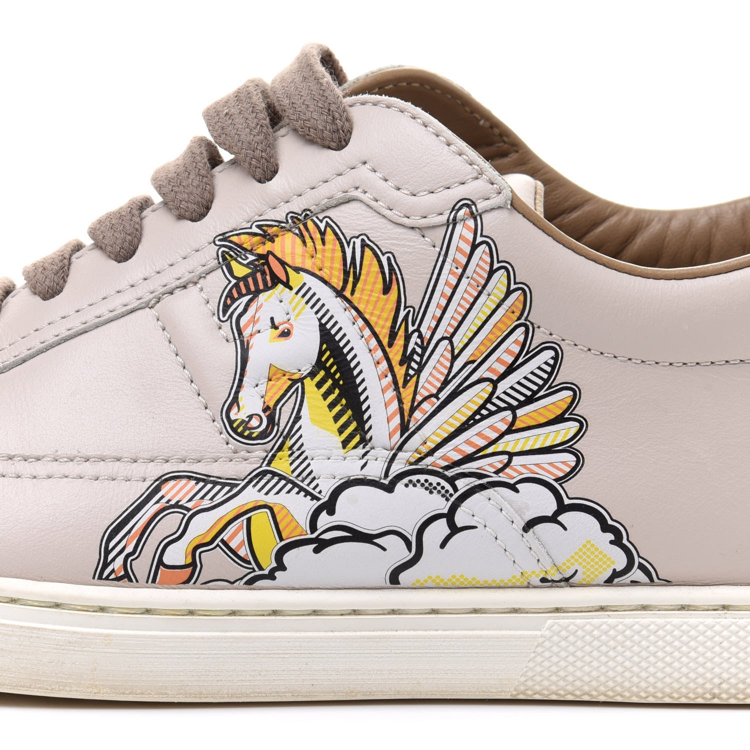 Hermes Calfskin Pegase Pop Quicker Sneakers 37 Beige Multicolor 8 of 12