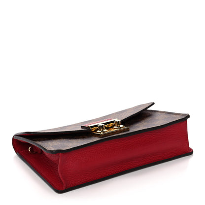 Louis Vuitton Damier Ebene Croisette Chain Wallet Scarlet 4 of 14